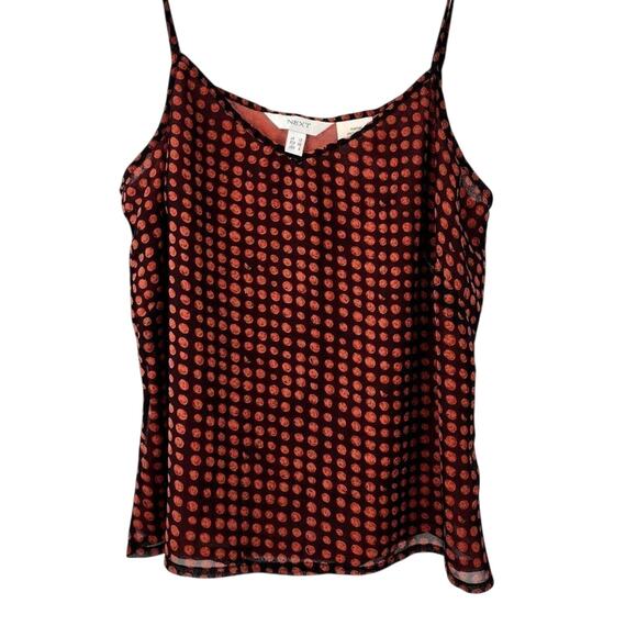 NEXT Sleeveless Spaghetti Strap Tank Top Womens Size 6 Summer Dot - Picture 2 of 4
